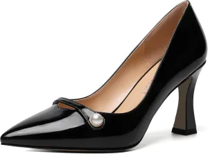 ROSERWISH Womens Slip On Elegant Wedding Fashion Pointed Toe Matte Stiletto High Heel Pumps Dress Shoes 3.5 Inch
