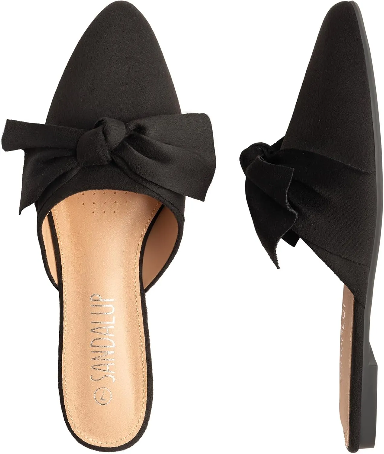 SANDALUP Mules for Woman, Women's Mules, Closed Pointed Toe Backless Loafer Shoes, Cute Bow Women's Mules, Slip On Mules Flats Shoes for Work Business Casual Shoes