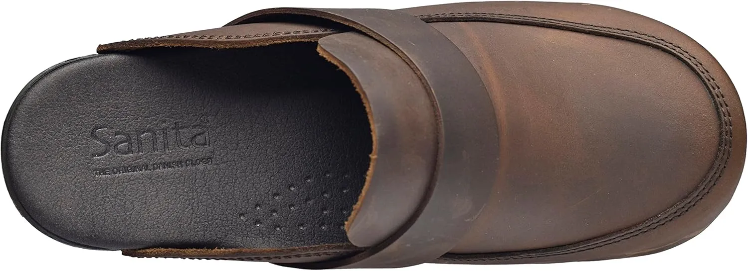 Sanita Knaus Open Clog, Original Handmade, Flexible Leather Clogs for Women, Anatomically Shaped Foot Bed with Soft Foam