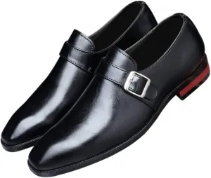 Santimon Mens Dress Shoes Moccasins for Men Slip On Leather Monk Straps Shoes Smoking Slipper Classic Vintage Loafers