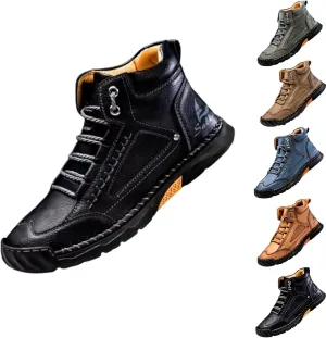 Sawbehind Men's Comfortable Handmade Leather Boots,Arch Support,Wide Men's Comfortable Handmade Leather Boots-Outdoor,Saw Behind Shoes