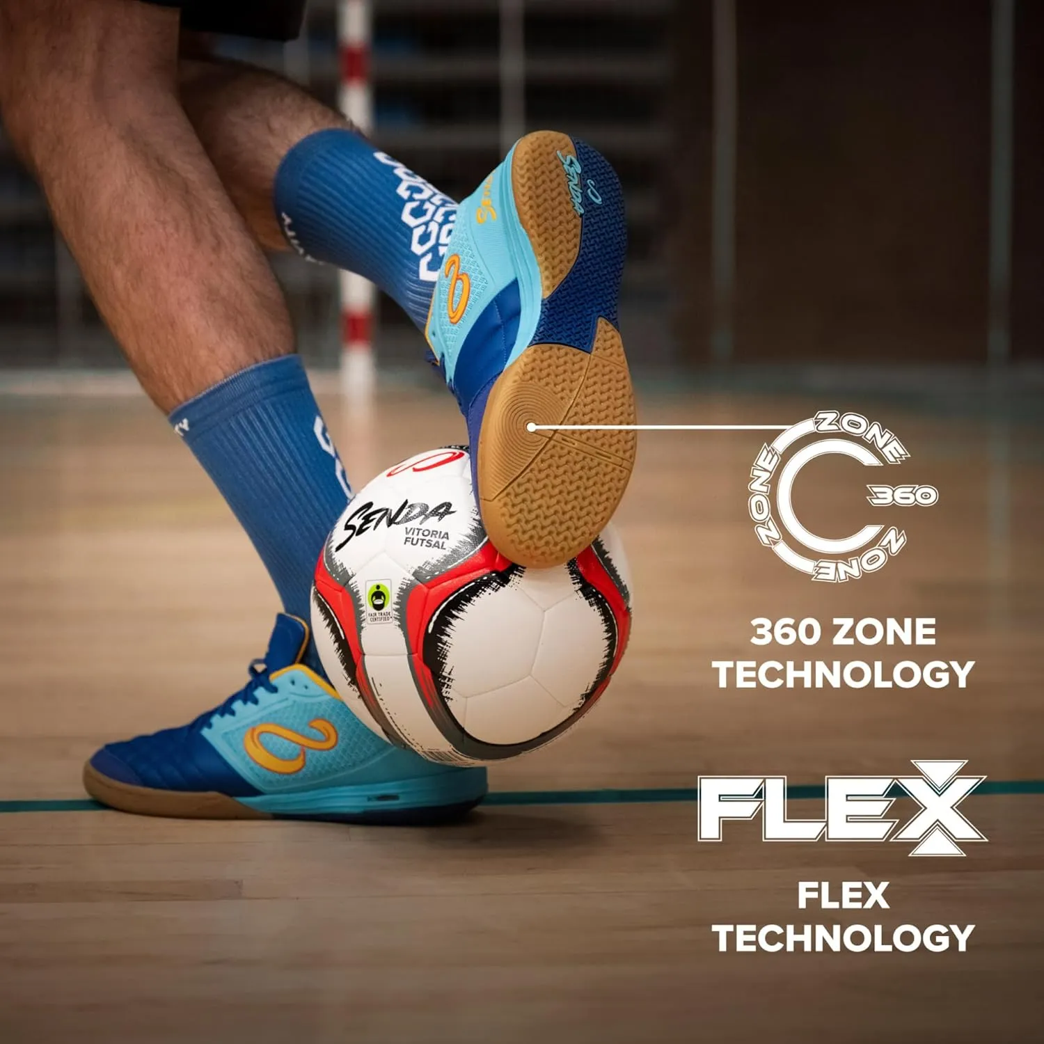 SENDA Ushuaia Club 2.0 Indoor Soccer, Court, and Futsal Shoes, Unisex, Adult and Youth Sizes