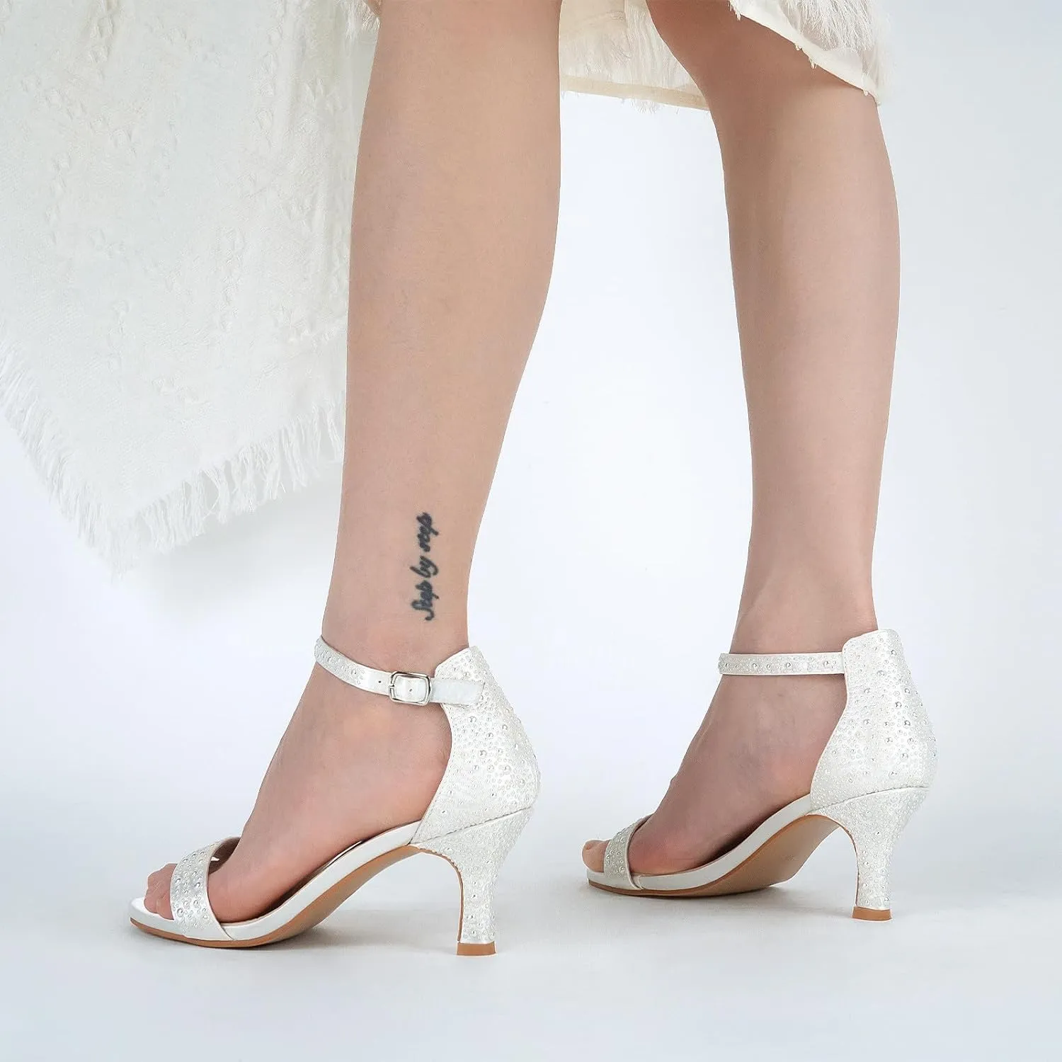 SheSole Women's Dressy Kitten Heels Rhinestone Sandals Elegant Prom Formal Bridal Wedding Shoes