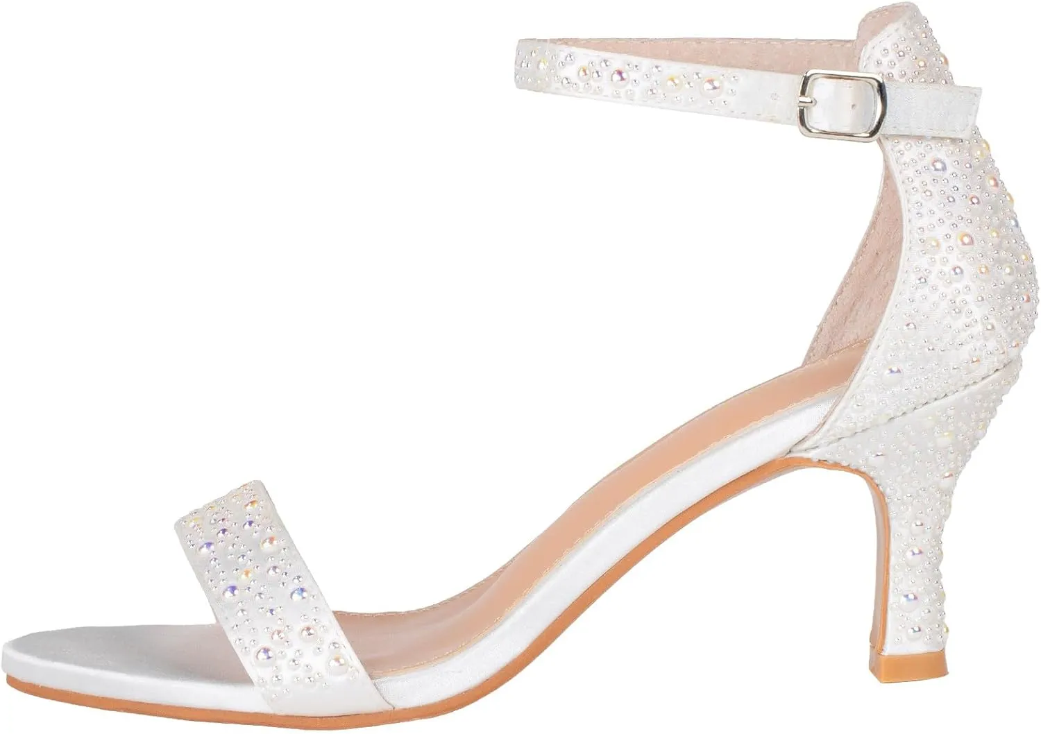 SheSole Women's Dressy Kitten Heels Rhinestone Sandals Elegant Prom Formal Bridal Wedding Shoes