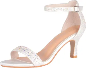SheSole Women's Dressy Kitten Heels Rhinestone Sandals Elegant Prom Formal Bridal Wedding Shoes