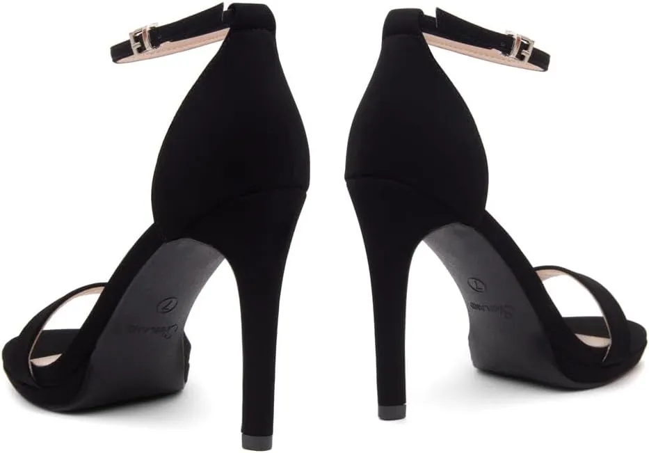 Shoe Land SL-Lovering Women's High Heels Ankle Strap Stilettos, Round Open Toe Strappy Dressy Heeled Sandals – Sexy Heels for Prom Wedding Party and Bridal