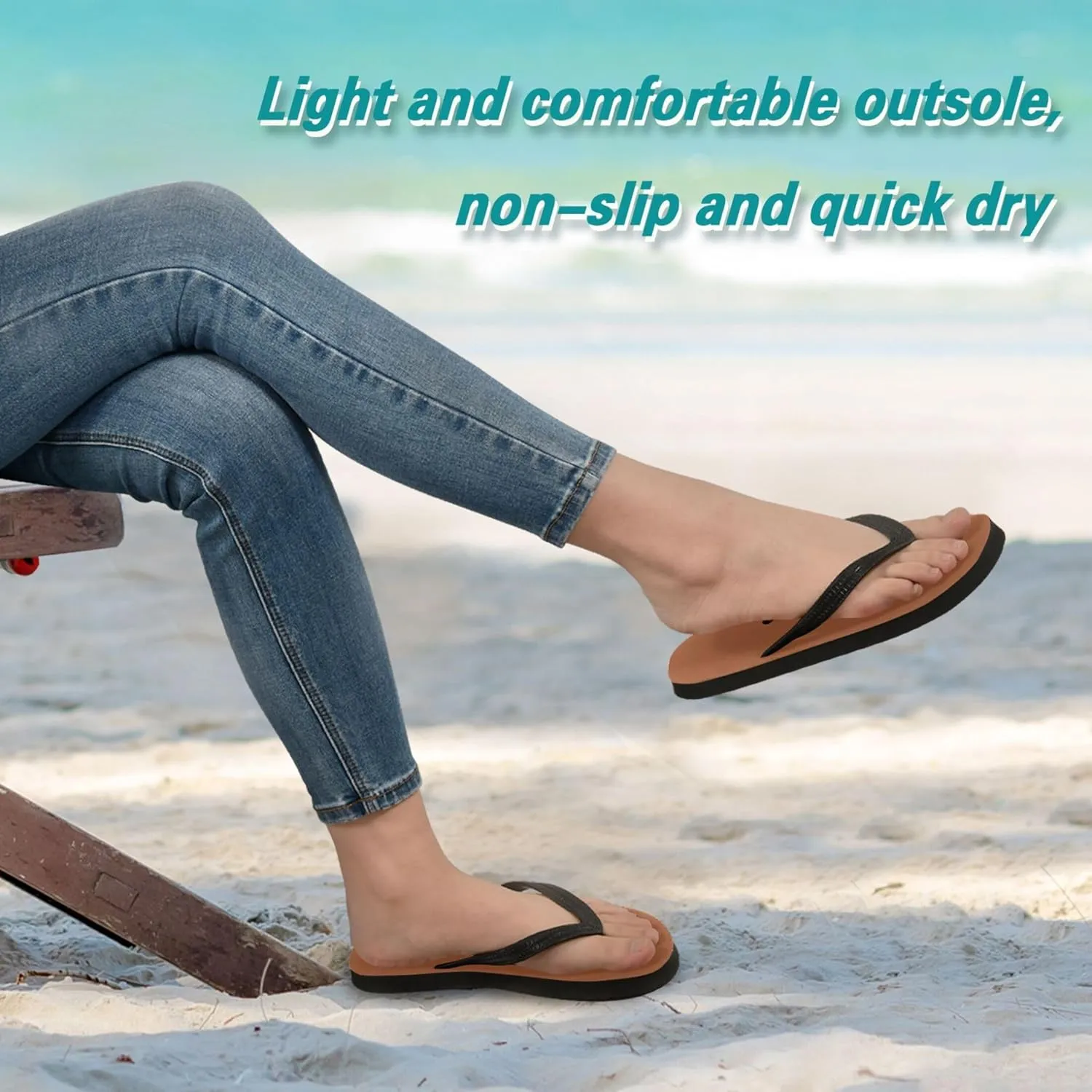 Sienna Flip Flops for Women/Men Sandals Home Slippers Hotel Spa Bedroom Travel Beach