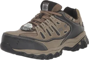 Skechers Men's Cankton Steel Toe Construction Shoe – Electrical Hazard Rated, Memory Foam, Pebble/Black, 14