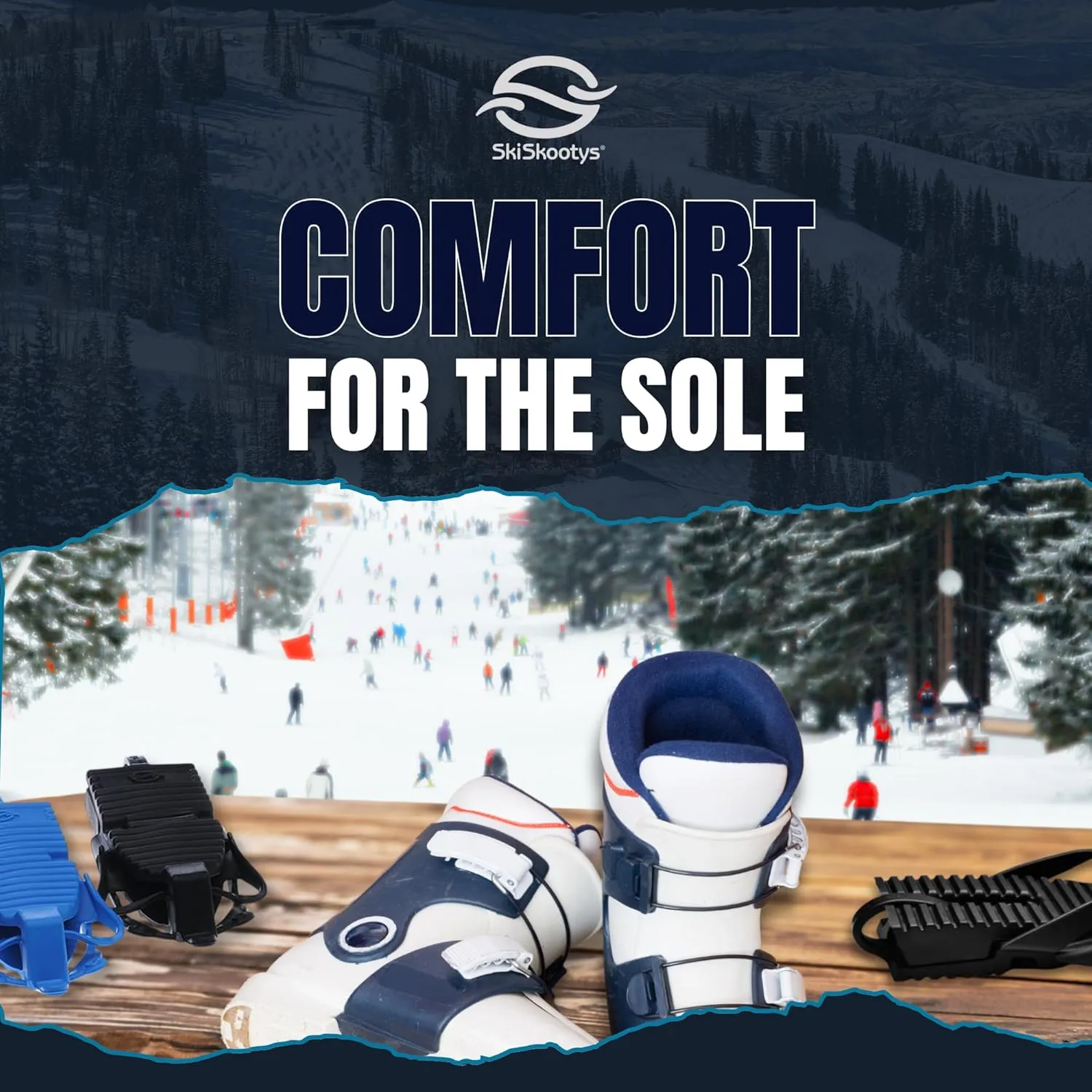 SkiSkootys Ski Boot Bottom Protector with Foldable Design - Slip-Resistant Ski Boot Traction Cleats for Walking on Ice & Snow - Adjustable Skiing Accessories - USA Made