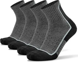 Socks Daze Merino Wool Blend Ankle Running Hiking Socks for Men Women Athletic Cushioned Quarter Walking Basketball Socks