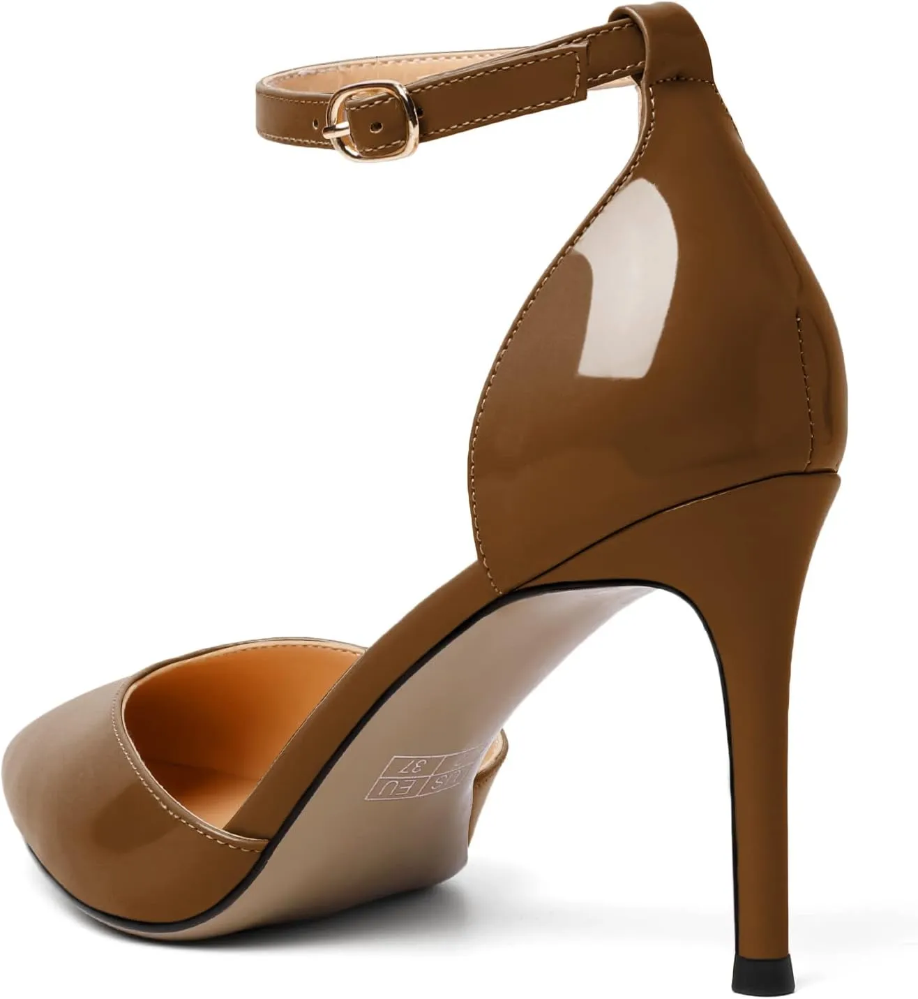 Soireelady Women High Heel Pumps Pointed Toe Stilettos Adjustable Ankle Strap High Heels Elegant Office Lady Shoes for Party, Wedding, Evening 3.35 Inches
