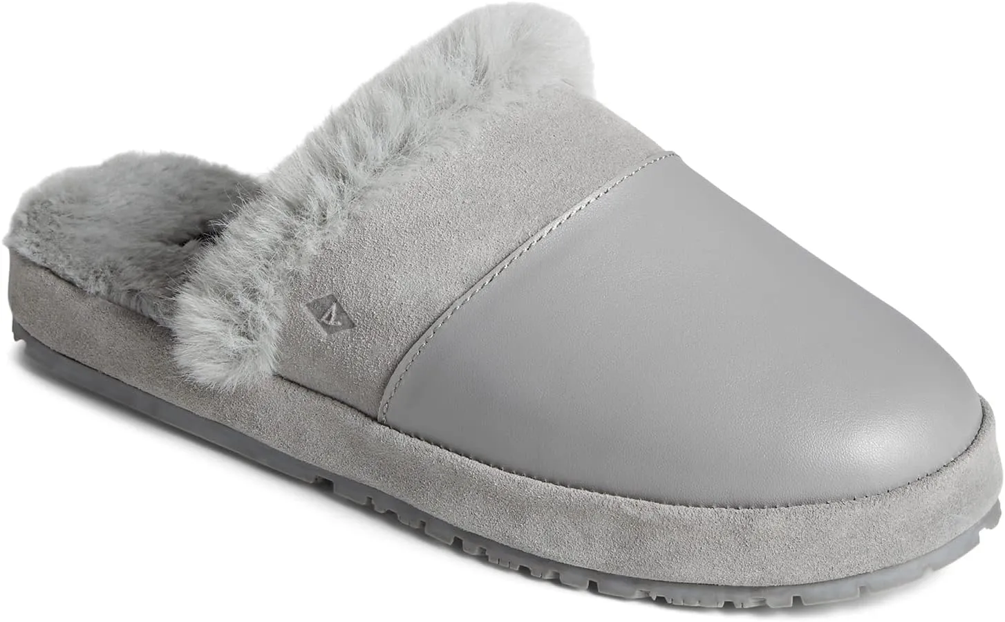 Sperry Women’s Cape May Mule Slipper - Cow Suede Slippers Featuring Full-Grain Leather Upper, Rubber Outsole, and Faux Fur Lining