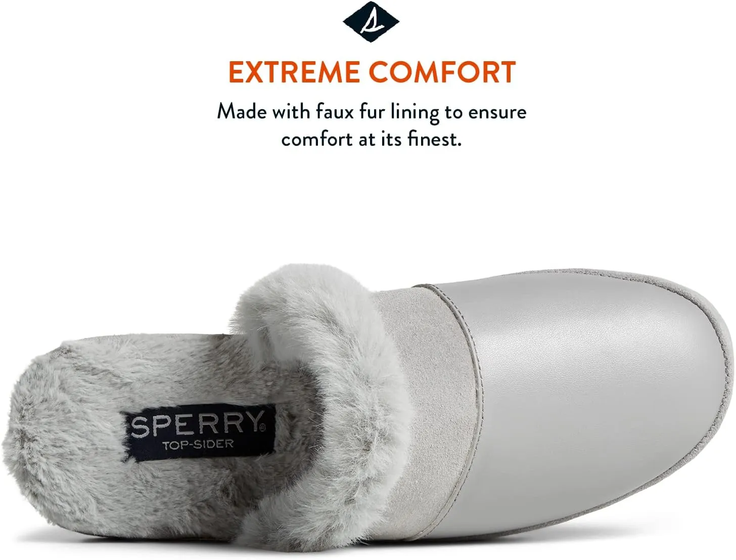 Sperry Women’s Cape May Mule Slipper - Cow Suede Slippers Featuring Full-Grain Leather Upper, Rubber Outsole, and Faux Fur Lining