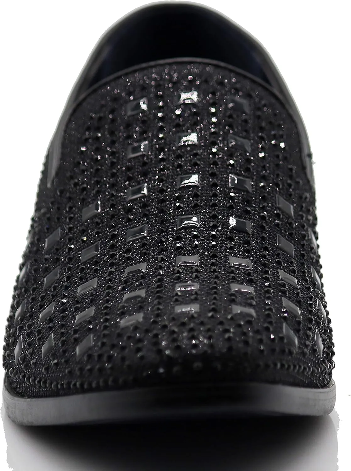 SPK11 Men's Vintage Fashion Rhinestone Designer Dress Loafers Slip On Shoes Classic Tuxedo Dress Shoes