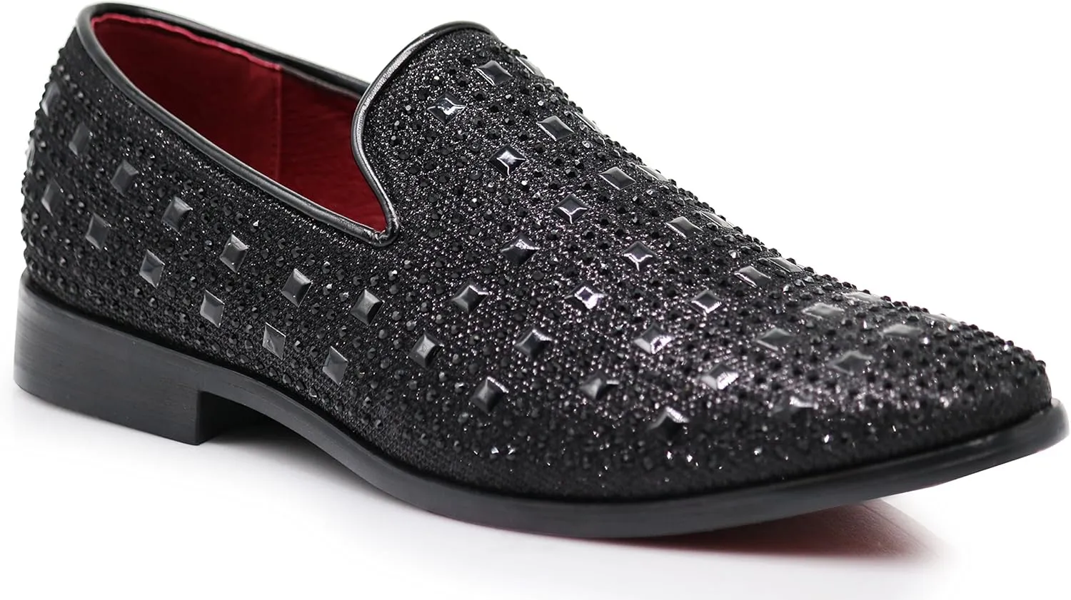 SPK11 Men's Vintage Fashion Rhinestone Designer Dress Loafers Slip On Shoes Classic Tuxedo Dress Shoes