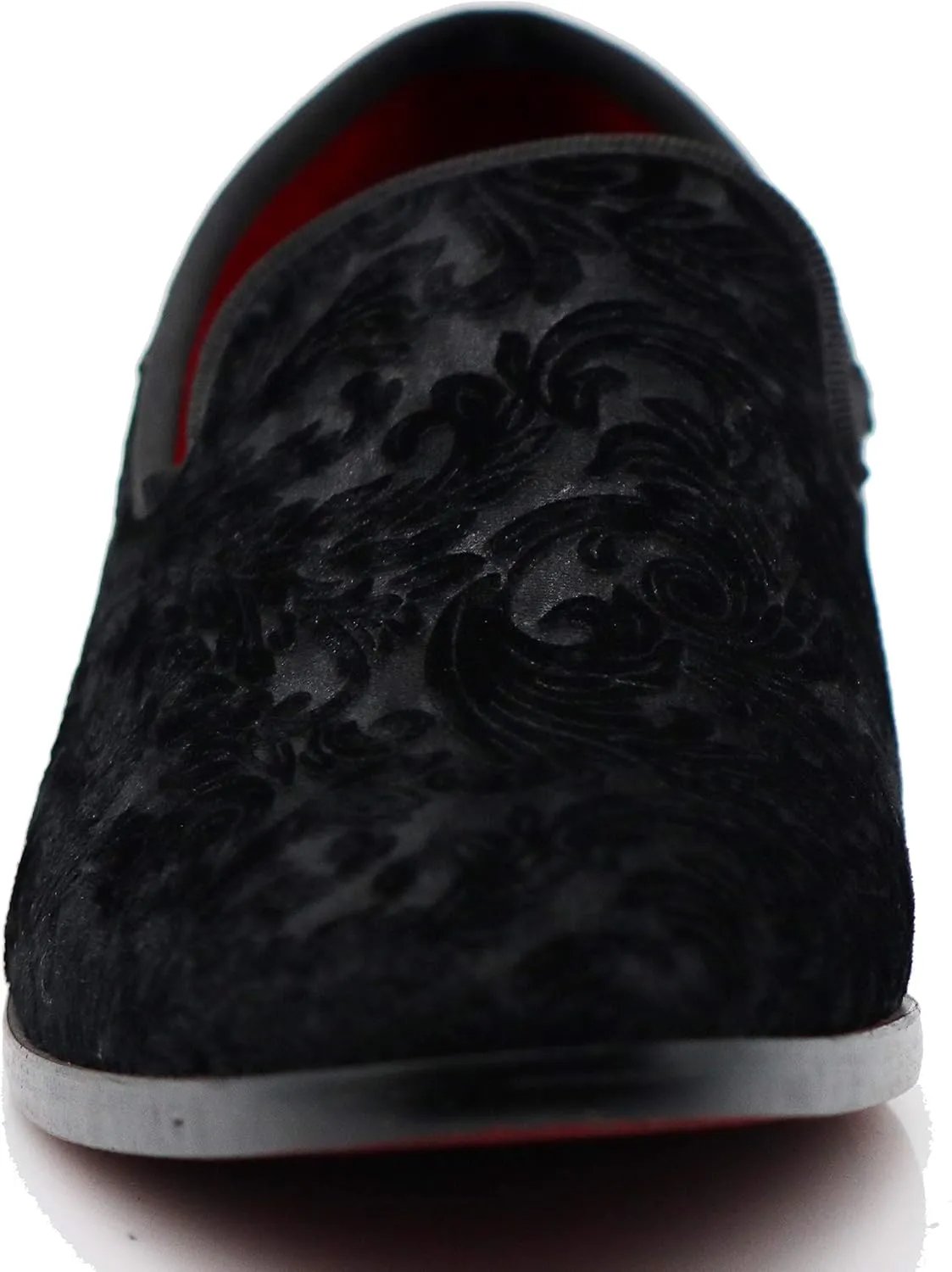 SPK35 Men's Vintage Velvet Flower Designer Dress Loafers Slip On Shoes Classic Tuxedo Dress Shoes