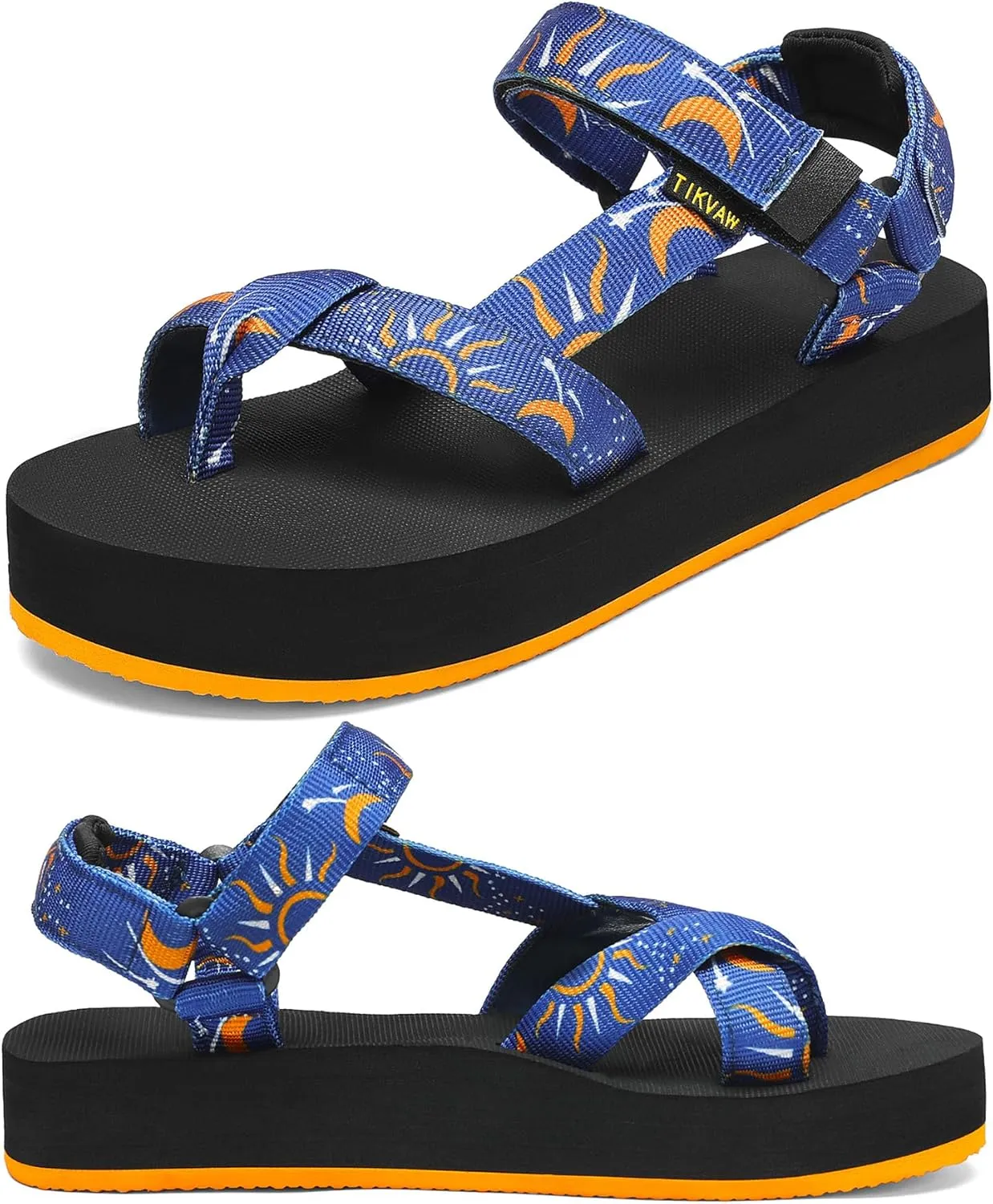 Sport Walking Water Sandals for Women with Arch Support & Adjustable Straps Platform Sandals Women Height Increase