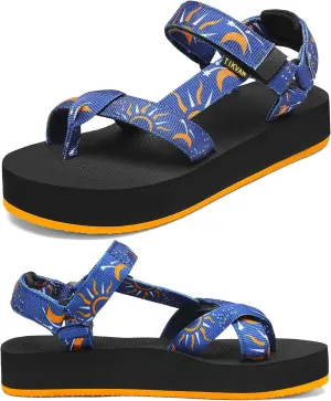 Sport Walking Water Sandals for Women with Arch Support & Adjustable Straps Platform Sandals Women Height Increase