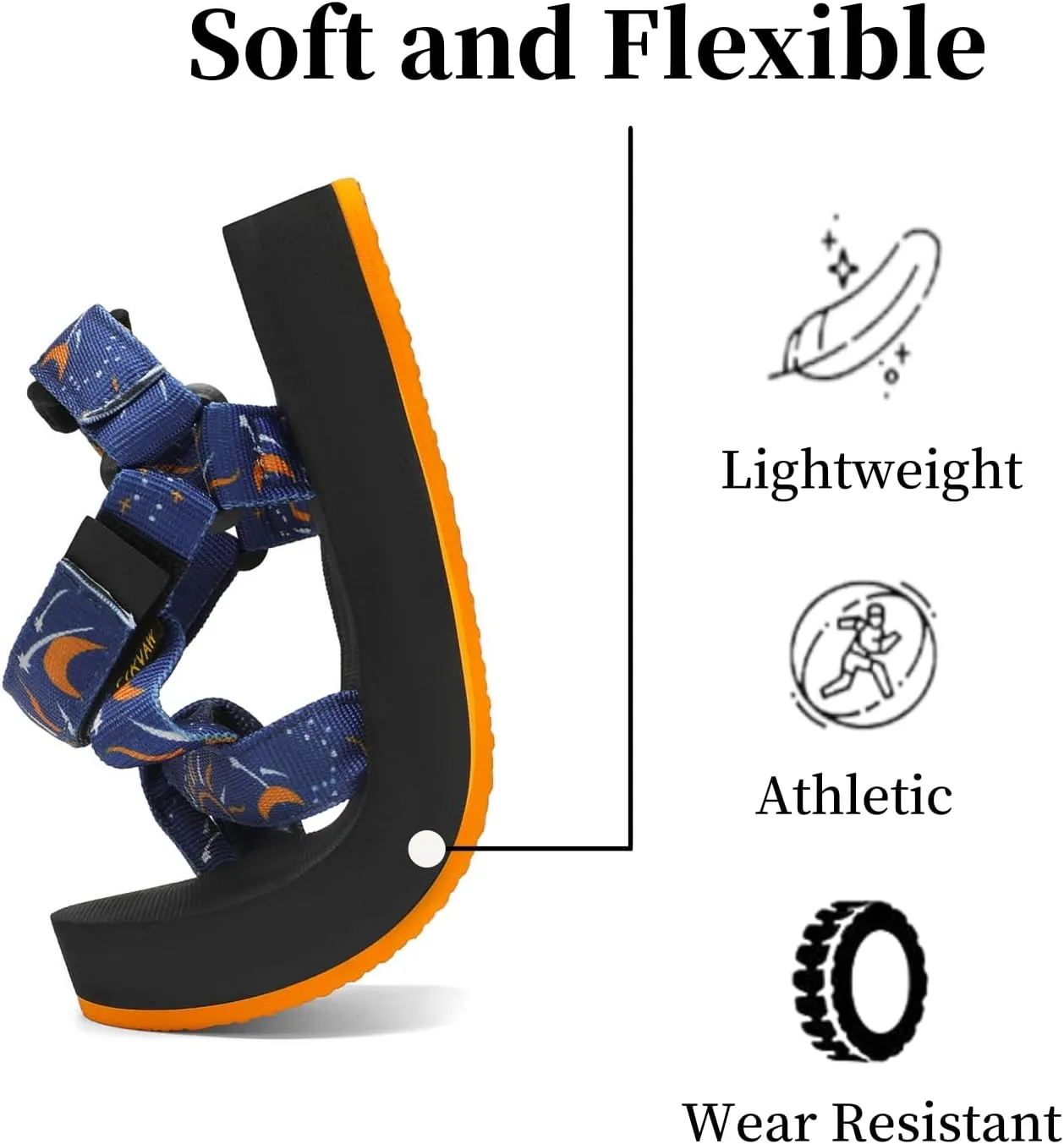 Sport Walking Water Sandals for Women with Arch Support & Adjustable Straps Platform Sandals Women Height Increase
