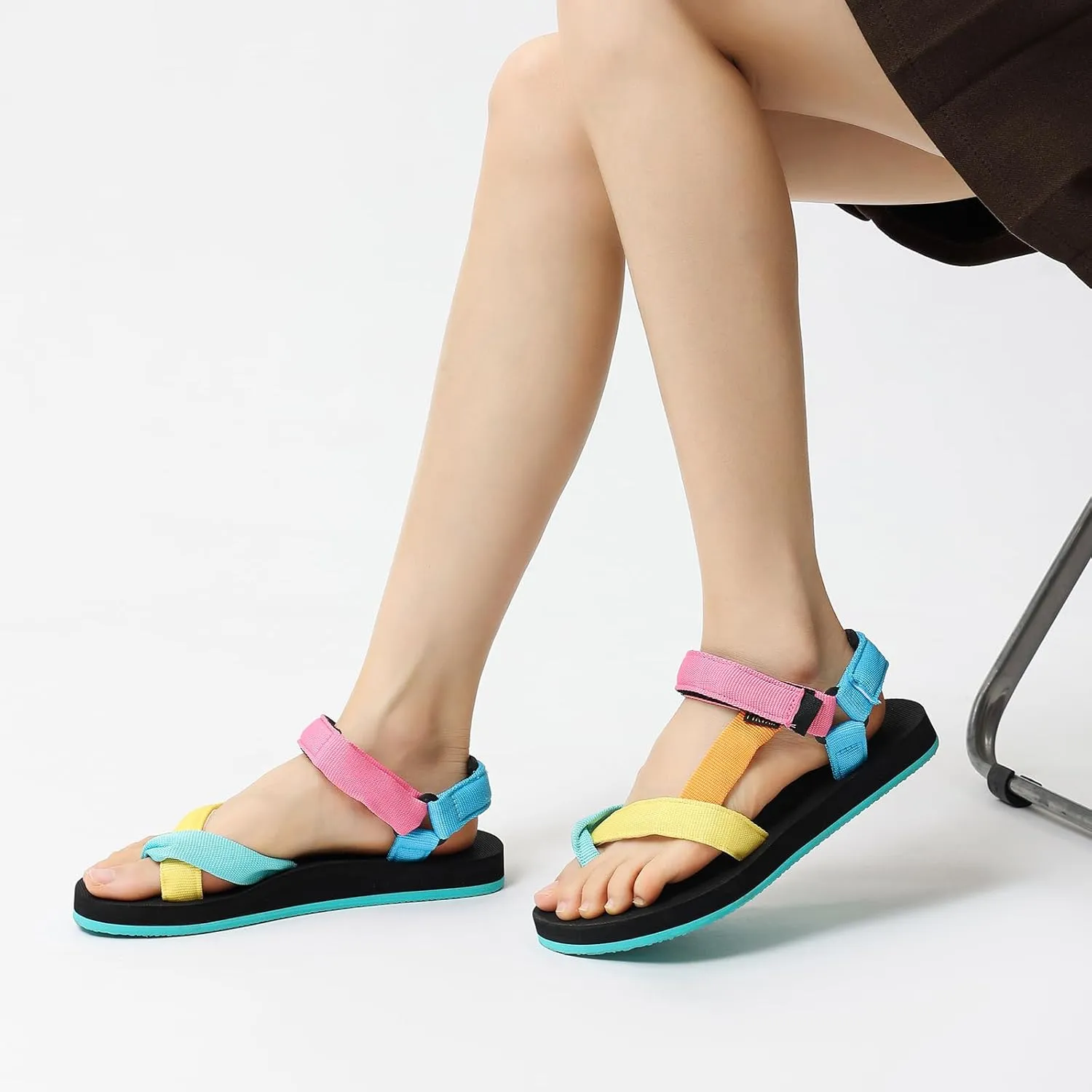 Sport Walking Water Sandals for Women with Arch Support & Adjustable Straps Platform Sandals Women Height Increase