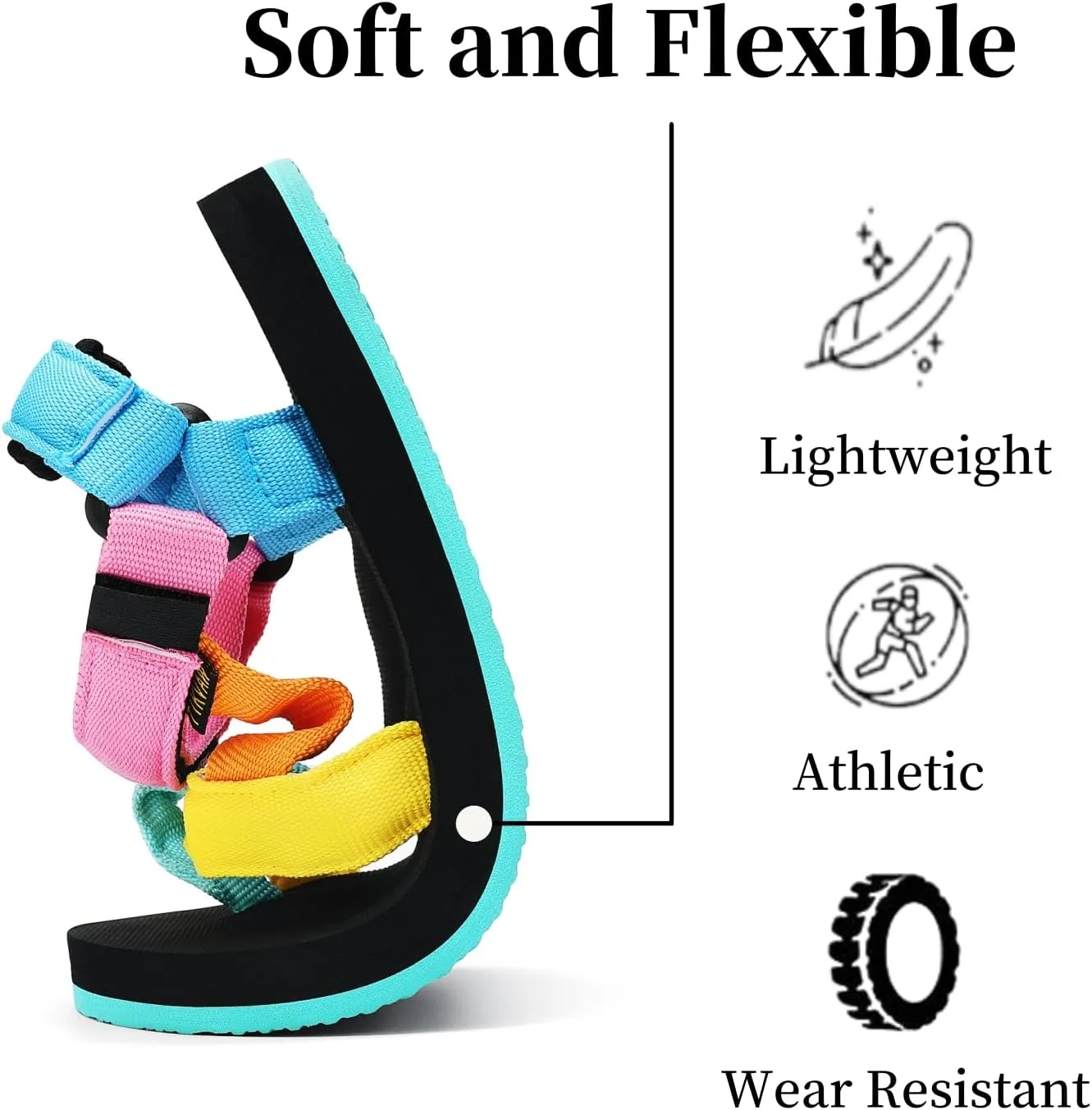 Sport Walking Water Sandals for Women with Arch Support & Adjustable Straps Platform Sandals Women Height Increase