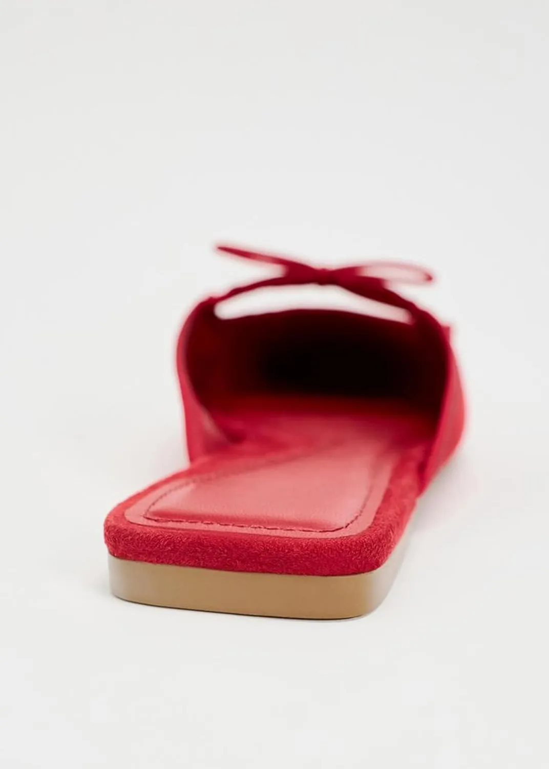 Sqaure Toe Mules for Women Slip On Bow Flats