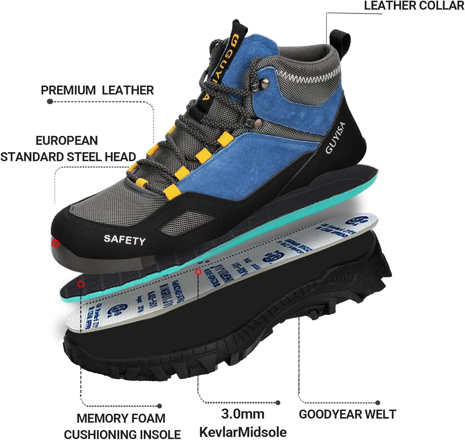 Steel Toe Work Boots for Men Safety Non Slip Comfortable Boots Industrial & Construction Boots