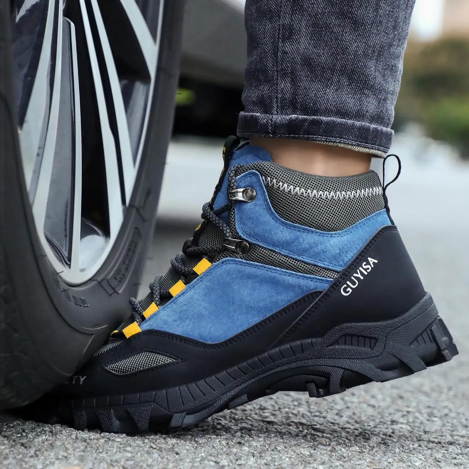 Steel Toe Work Boots for Men Safety Non Slip Comfortable Boots Industrial & Construction Boots