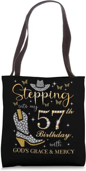 Stepping Into My 57th Birthday With God's Grace and Mercy Tote Bag