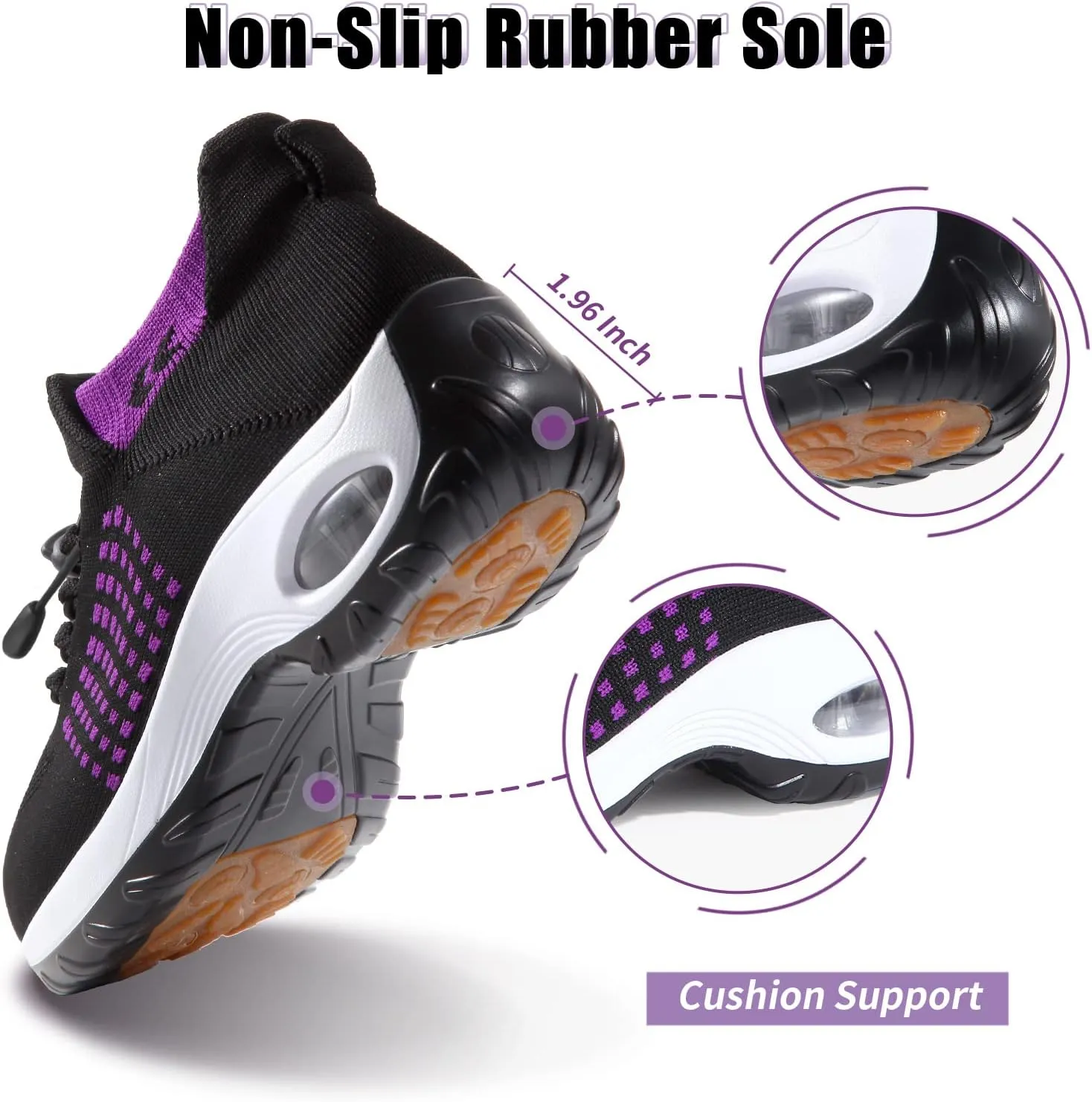 STUNAHOME Orthopedic Sneakers Breathable Women Walking Shoes Slip on Trainers Women's Comfortable Casual Ladies Athletic Shoe Thick Bottom