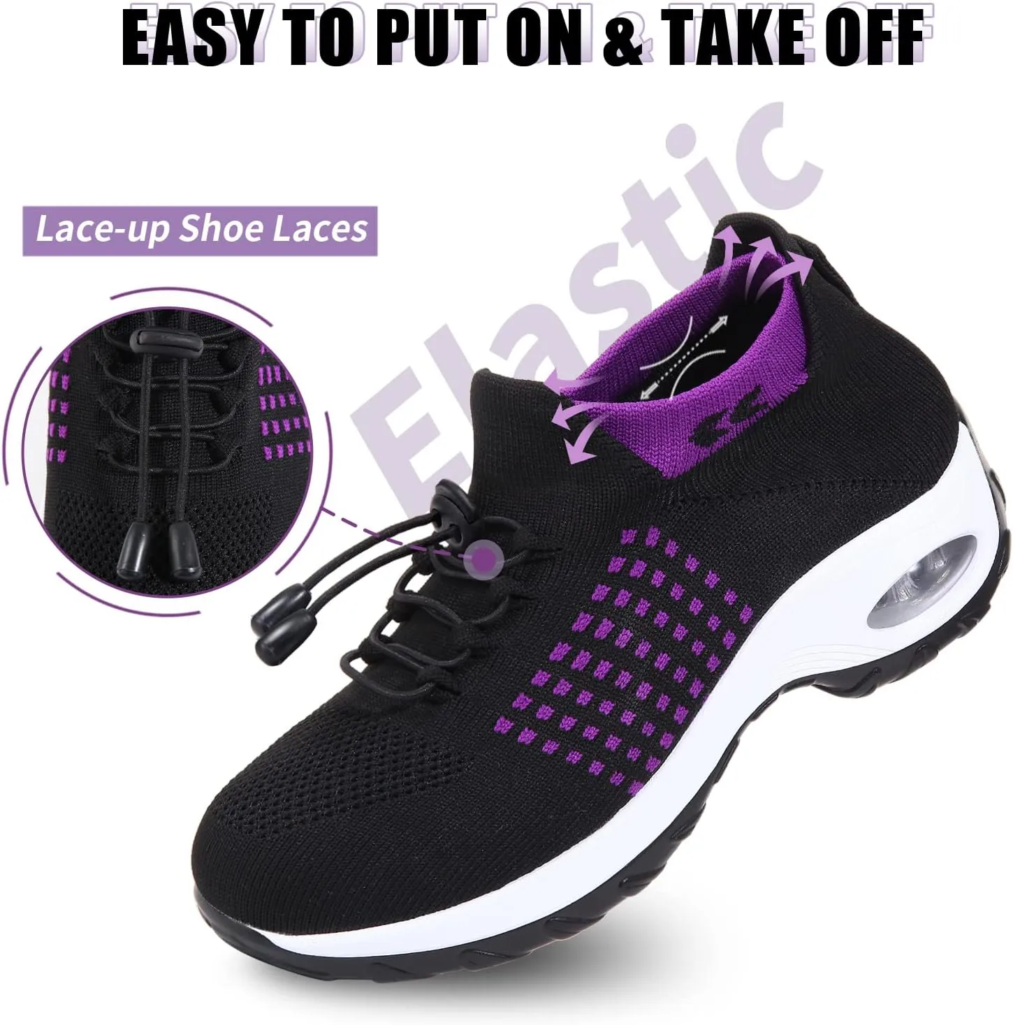 STUNAHOME Orthopedic Sneakers Breathable Women Walking Shoes Slip on Trainers Women's Comfortable Casual Ladies Athletic Shoe Thick Bottom