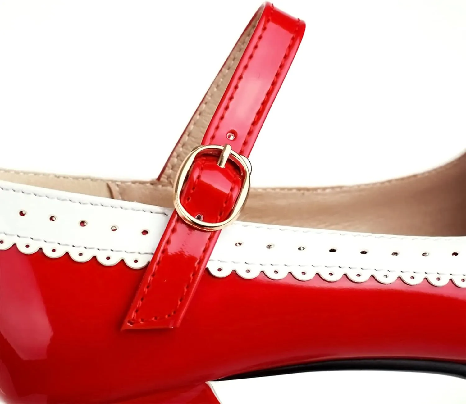 Sungtin Women's Sweet Kawaii Bow Lolita High Heels,Vintage Ankle Buckle Chunky Heels Pumps Mary Jane Platform Shoes