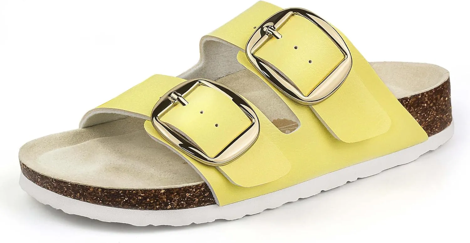 Sweechee Women's Cork Sandals Soft Footbed, Comfortable Slides Shoes for Women