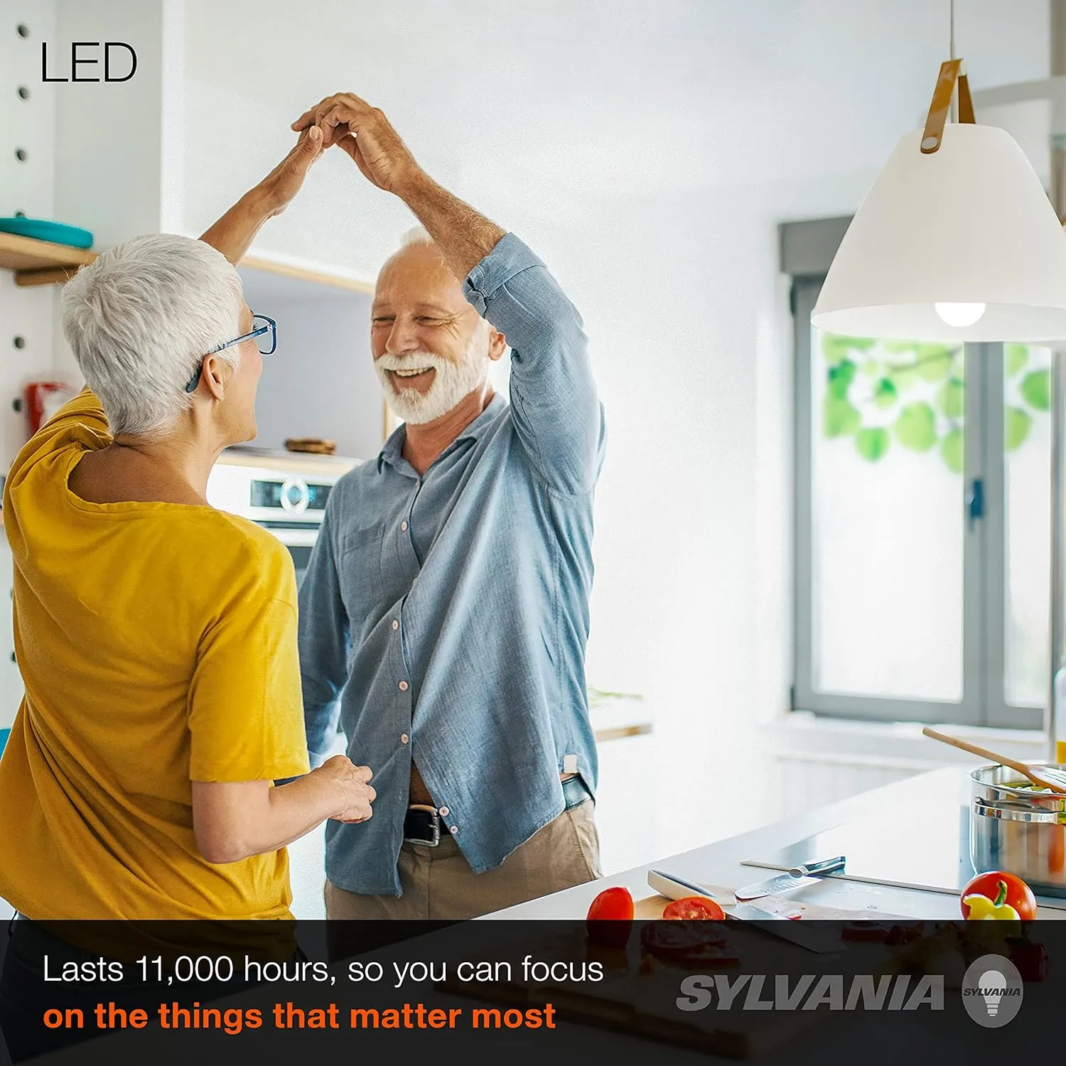 SYLVANIA LED A19 Light Bulb, 60W Equivalent, Efficient 8.5, 10 Year, W, 5000K, 800 Lumens, Frosted, Daylight - 24 Count (Pack of 1)