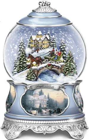 The Bradford Exchange Jingle Bells Christmas Musical Snowglobe Chistmas Decoration by Thomas Kinkade 5.25 Inches