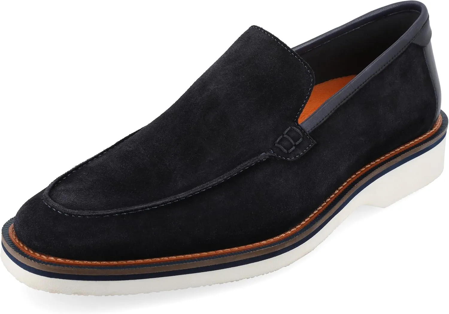 Thomas & Vine Mens Moc Toe Slip-on Suede Loafer Gaylon Lightweight Tru Comfort Foam Rubber Sole Casual Dress Shoe