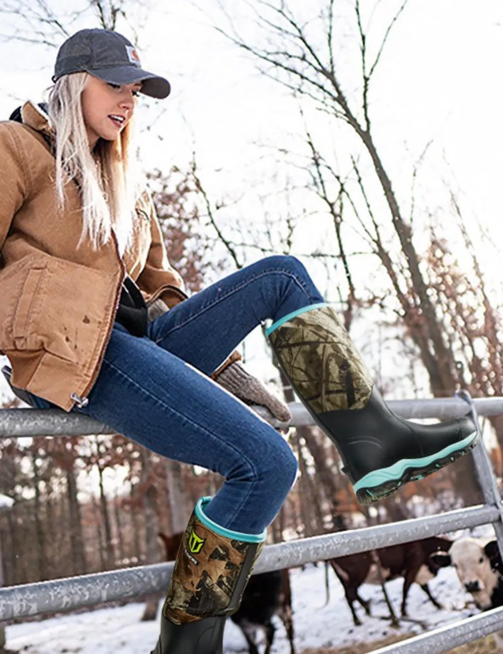 TIDEWE Hunting Boot for Women, Insulated Waterproof Sturdy Women's Hunting Boot, 6mm Neoprene and Rubber Outdoor Boot Next Camo G2