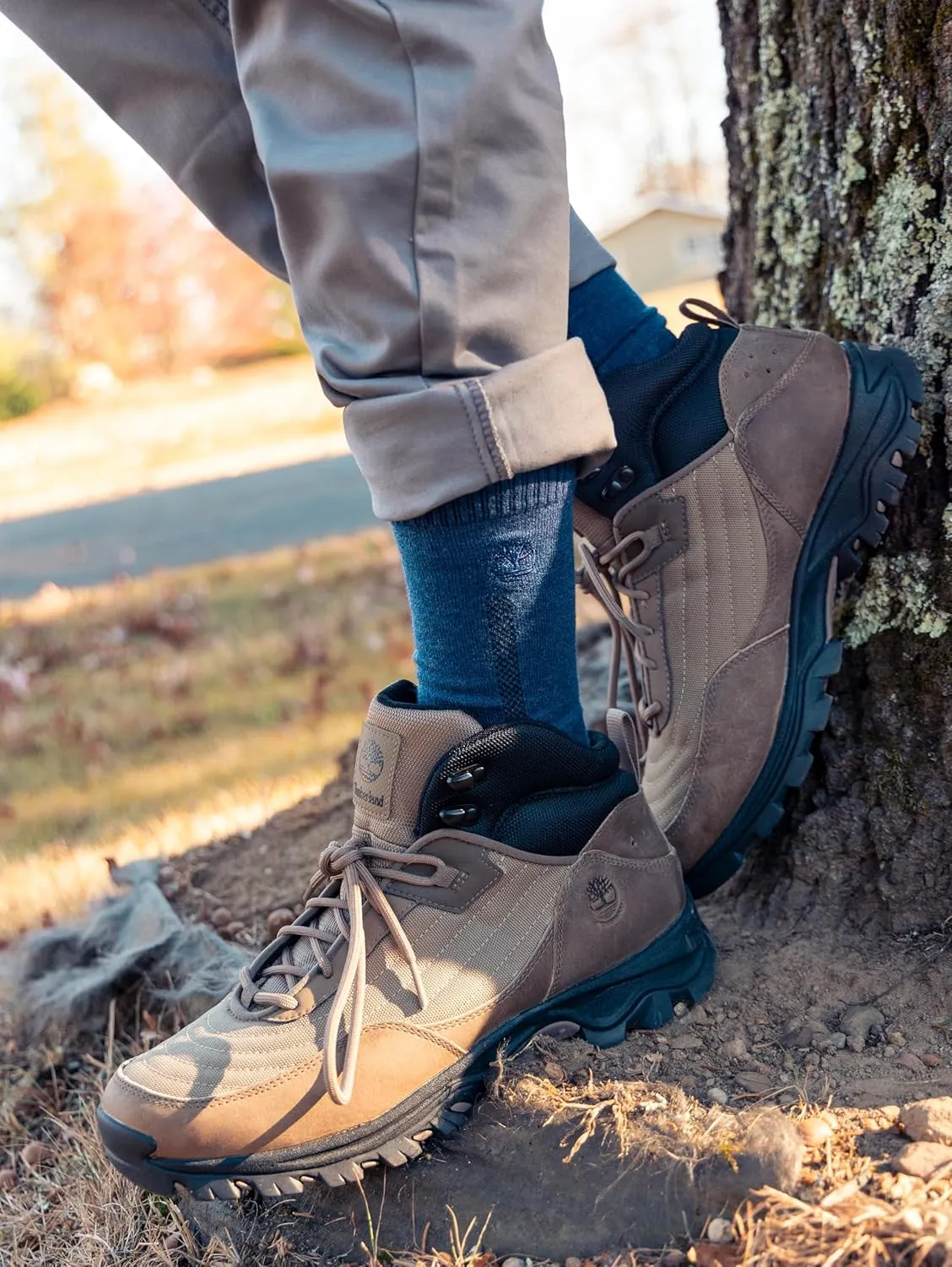 Timberland Men's Hiking, Wool, Winter, Cushioned Crew Socks with Arch Support (Size 7-12, Multiple Colors 3 Pairs)
