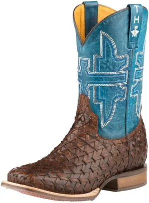 Tin Haul Men's Grill Master Western Boot Broad Square Toe Brown 11 1/2 D(M) US