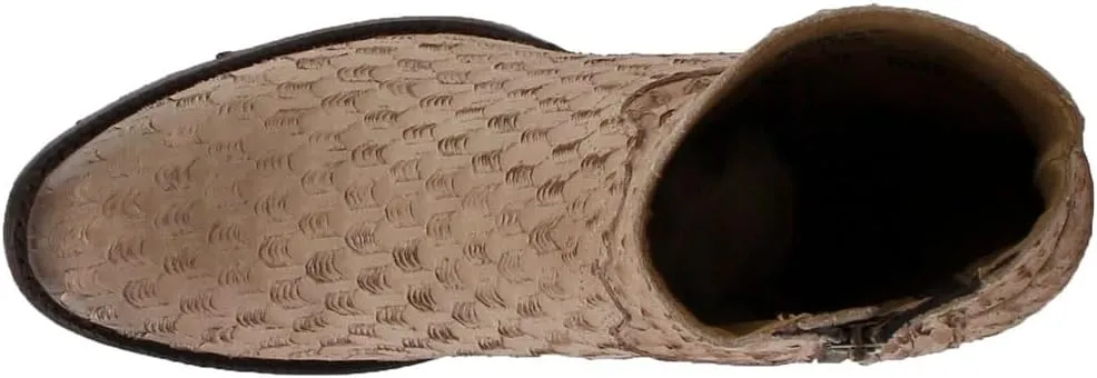 Tony Lama Womens Linen Arrow Round Toe Casual Boots Ankle Mid Heel 2-3" - Brown