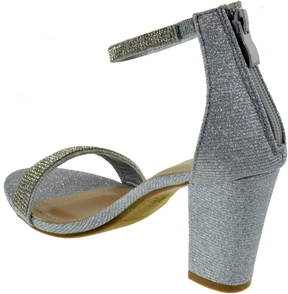 TOP Moda Gallery-45 Ankle Strap Dressy High Heel Sandal, Non-slip Sole, For Wedding, Party, Prom, Evening Wear, or Any Occasion, Sleek Style Block Heel Sandals