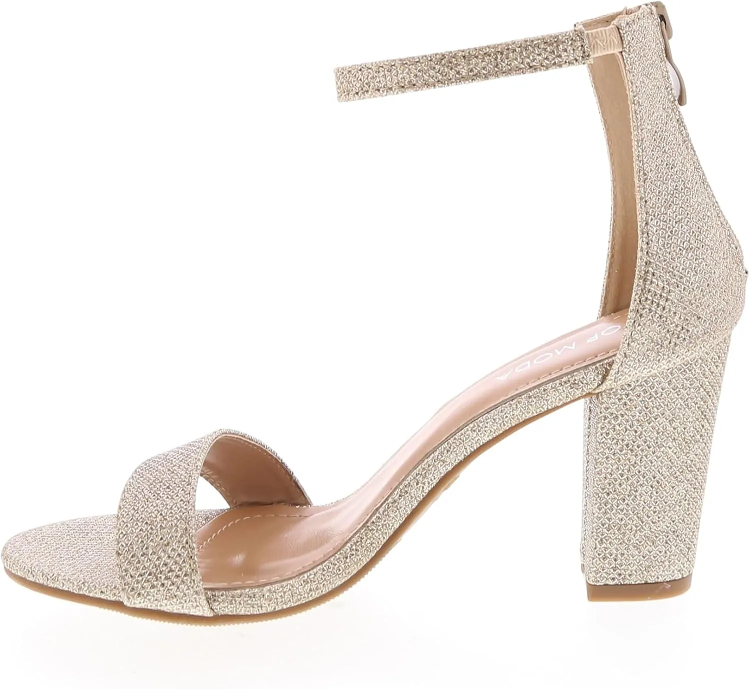 TOP MODA Hannah-1 Ankle Strap Dressy High Heel Sandal, Non-slip Sole, For Wedding, Party, Prom, Evening Wear, or Any Occasion, Sleek Style Block Heel Sandals