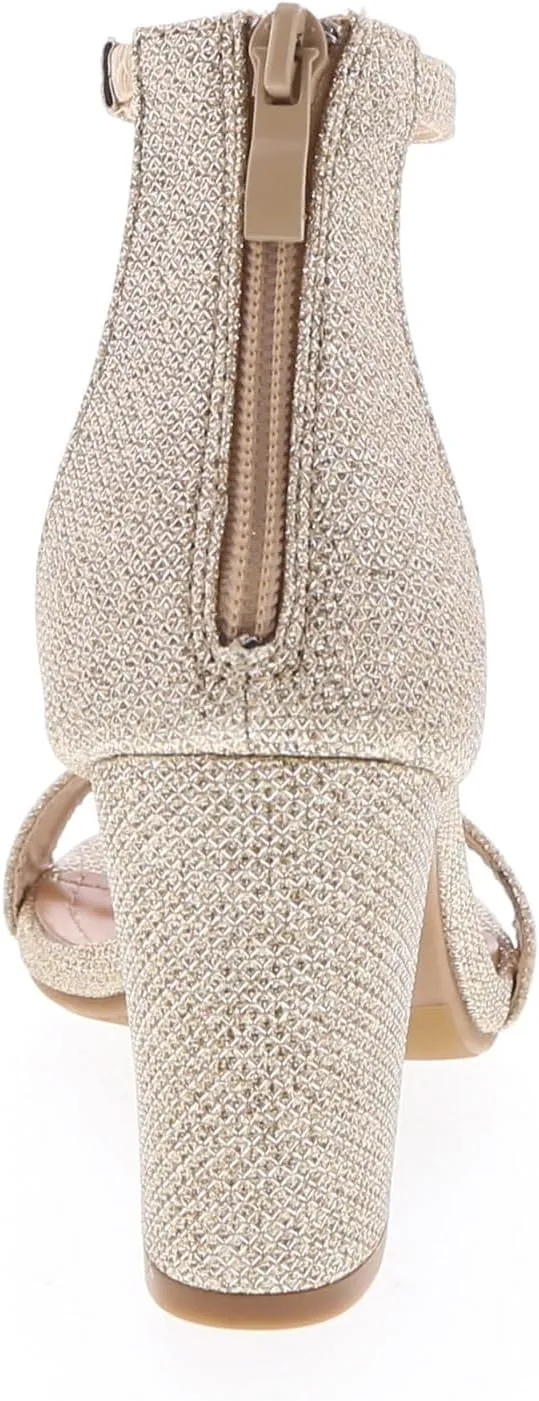 TOP MODA Hannah-1 Ankle Strap Dressy High Heel Sandal, Non-slip Sole, For Wedding, Party, Prom, Evening Wear, or Any Occasion, Sleek Style Block Heel Sandals
