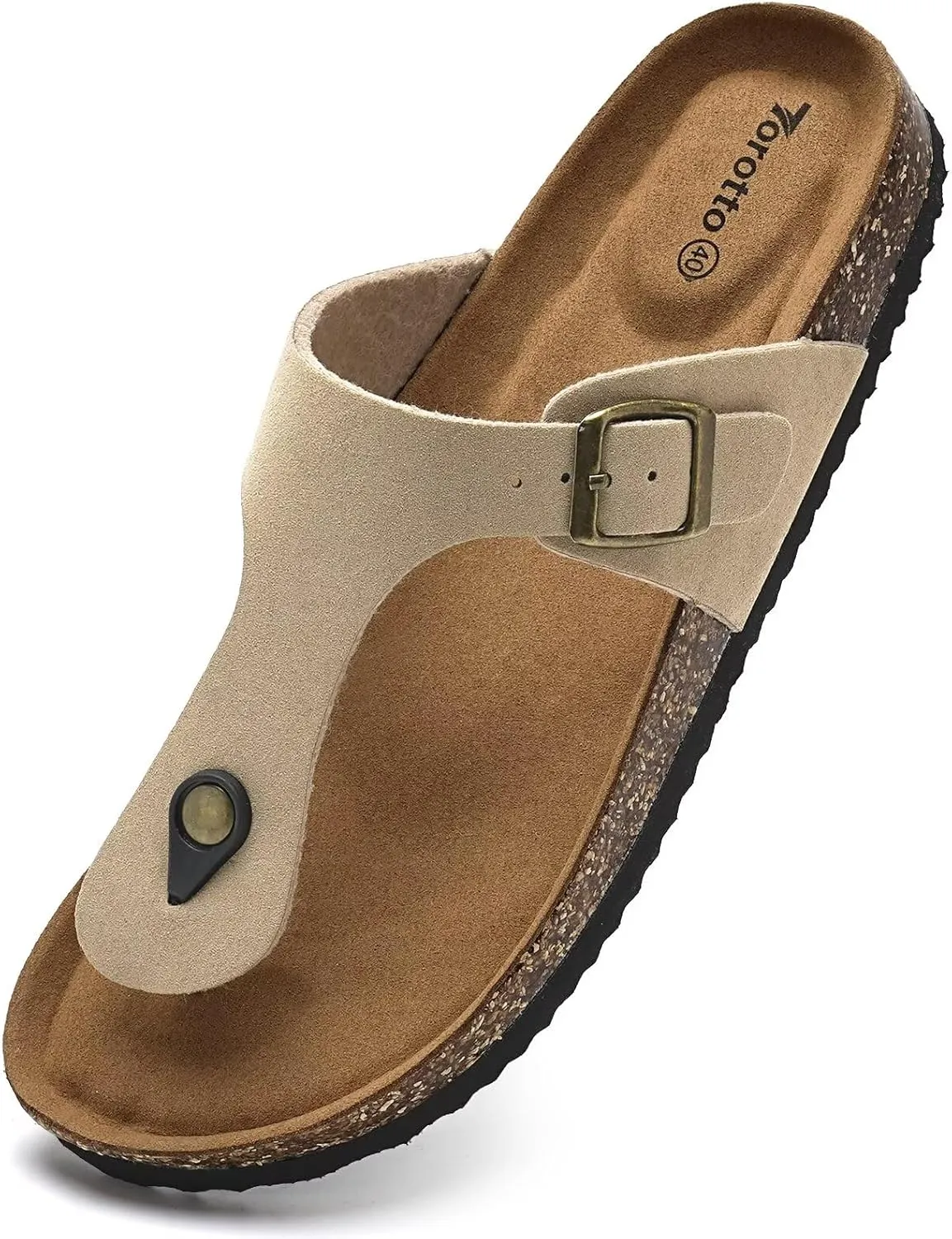 Torotto Mens Womens Flip Flops Thong Sandals with Cork Footbed Open Toe Adjustable Webbing Slides Sandals for Walking | Beach | Indoor