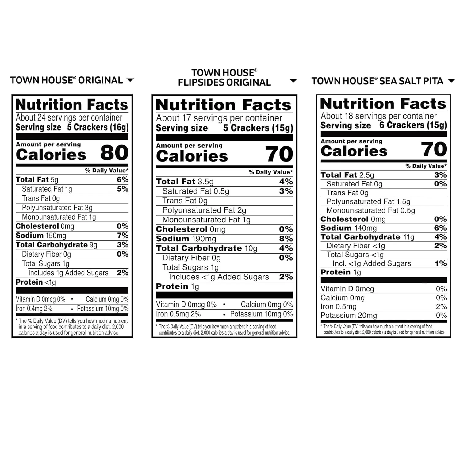 Town House Crackers, Party Snacks, Variety Pack (4 Boxes)