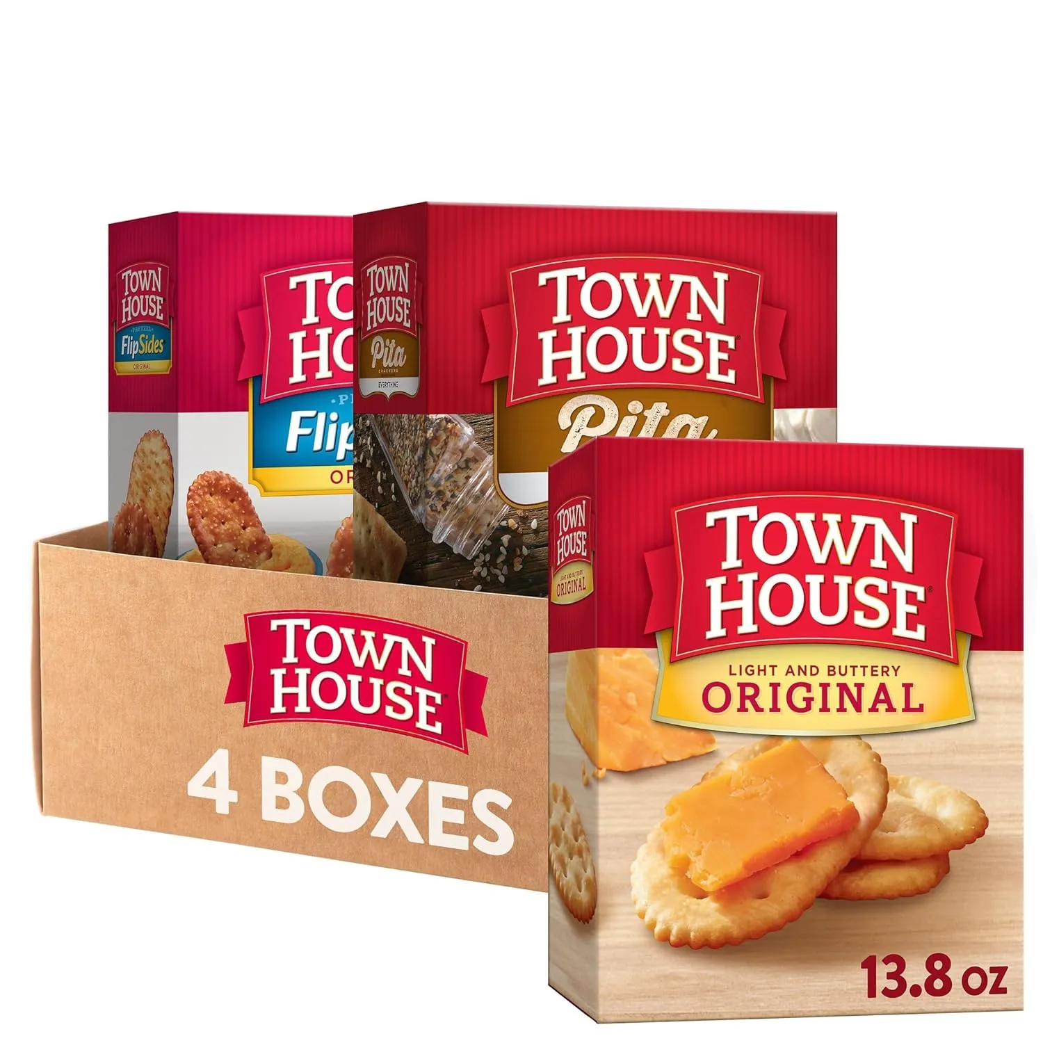 Town House Crackers, Party Snacks, Variety Pack (4 Boxes)