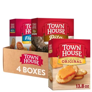 Town House Crackers, Party Snacks, Variety Pack (4 Boxes)
