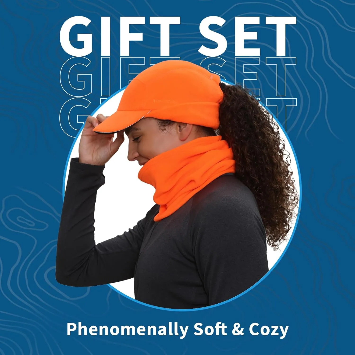 TrailHeads Women's Trailblazer Adventure Ponytail Cap and Microfleece Neck Warmer Gift Set