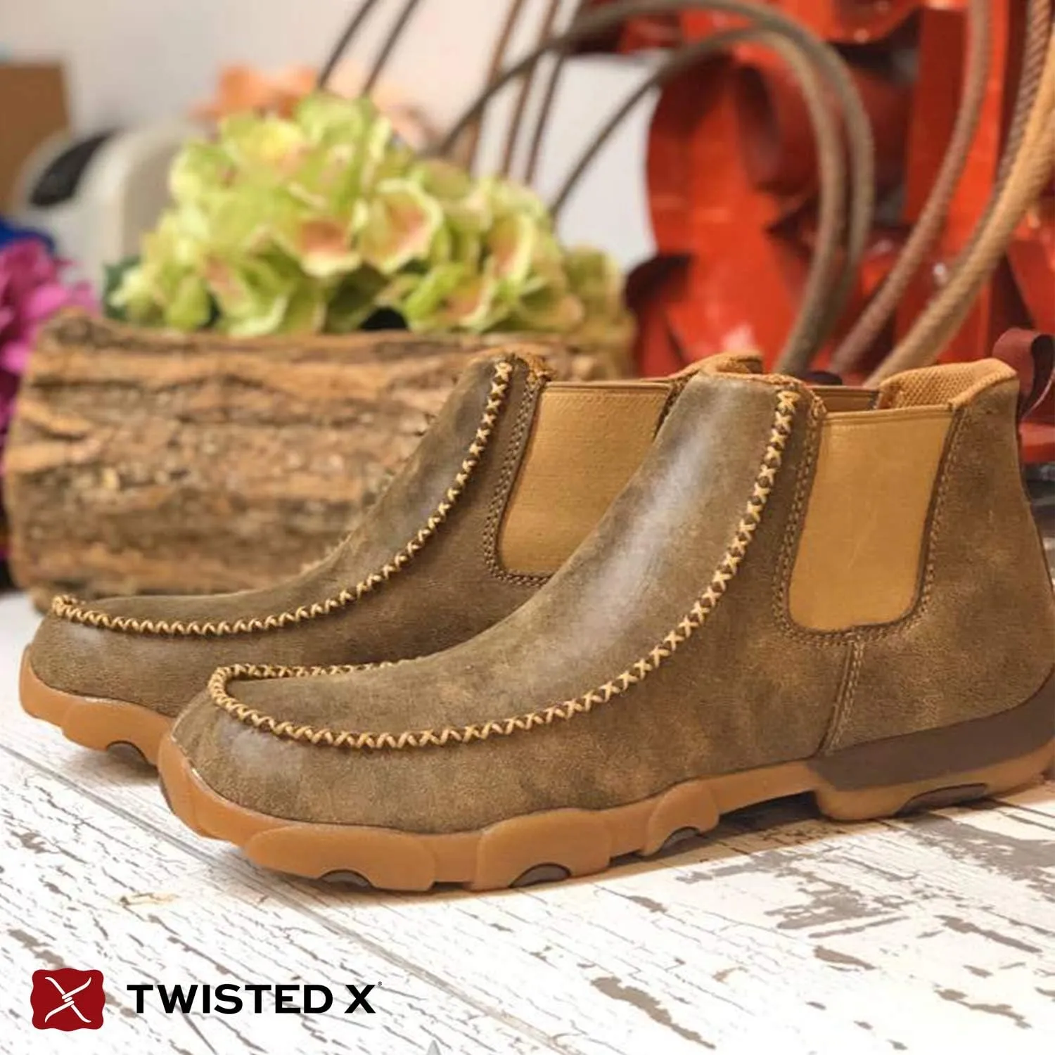 Twisted X Men's 4" Chelsea Wedge Sole Boot, Moc Toe