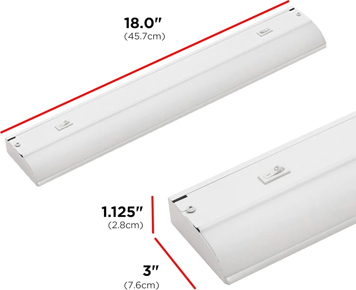 UltraPro 18 inch Hardwired Under Cabinet Lights, 3 Color Settings - 2700K/4000K/5000K - Warm White, Cool White, and Daylight, Under Cabinet Lighting, Dimmable Under Counter Lights for Kitchen, 45367